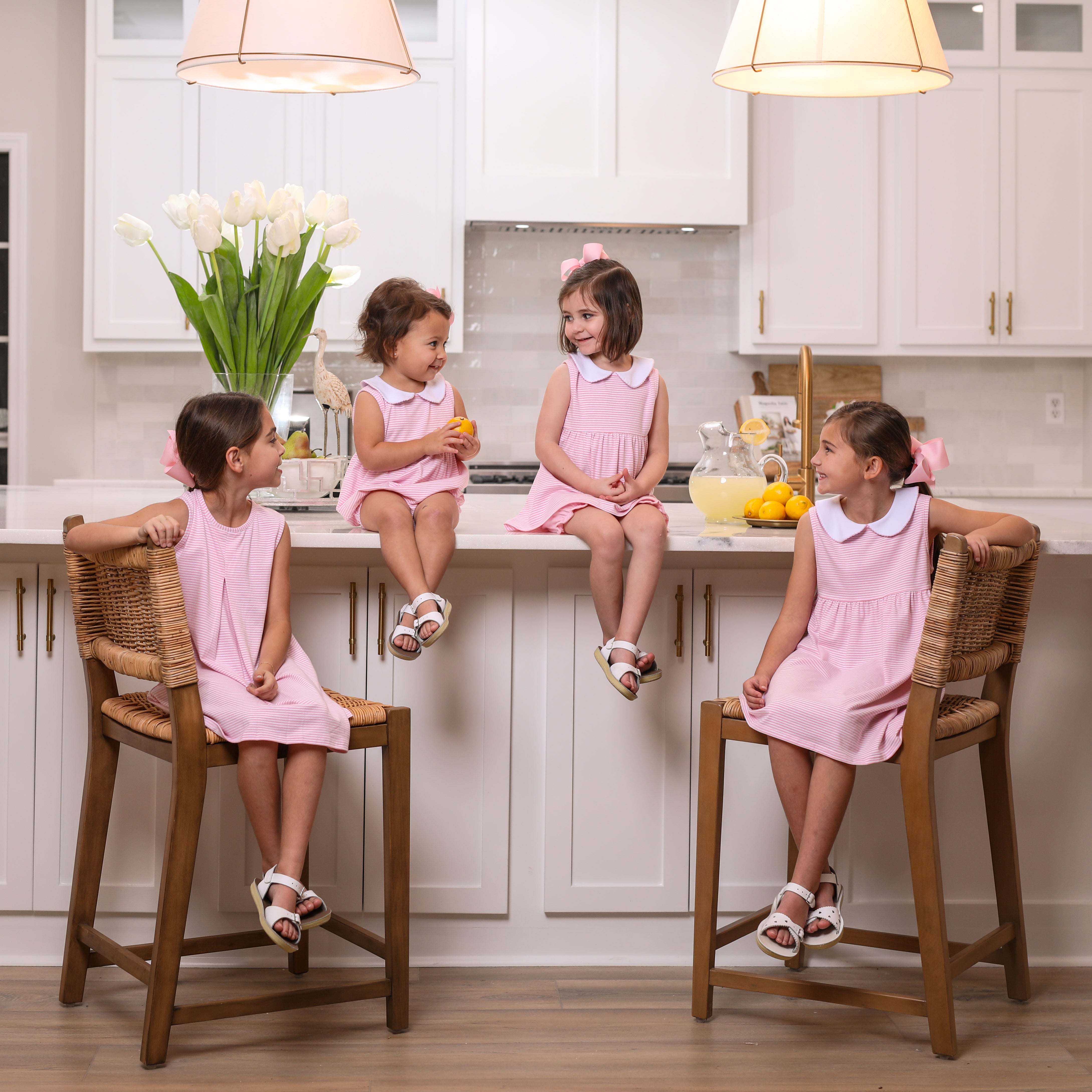James & Lottie Girls Pink Sophia Scalloped Birthday Bloomer Set main image 1