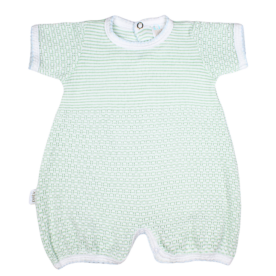 Paty Knit Bubble with Pima Binding - Mint with Blue trim- #262-MB