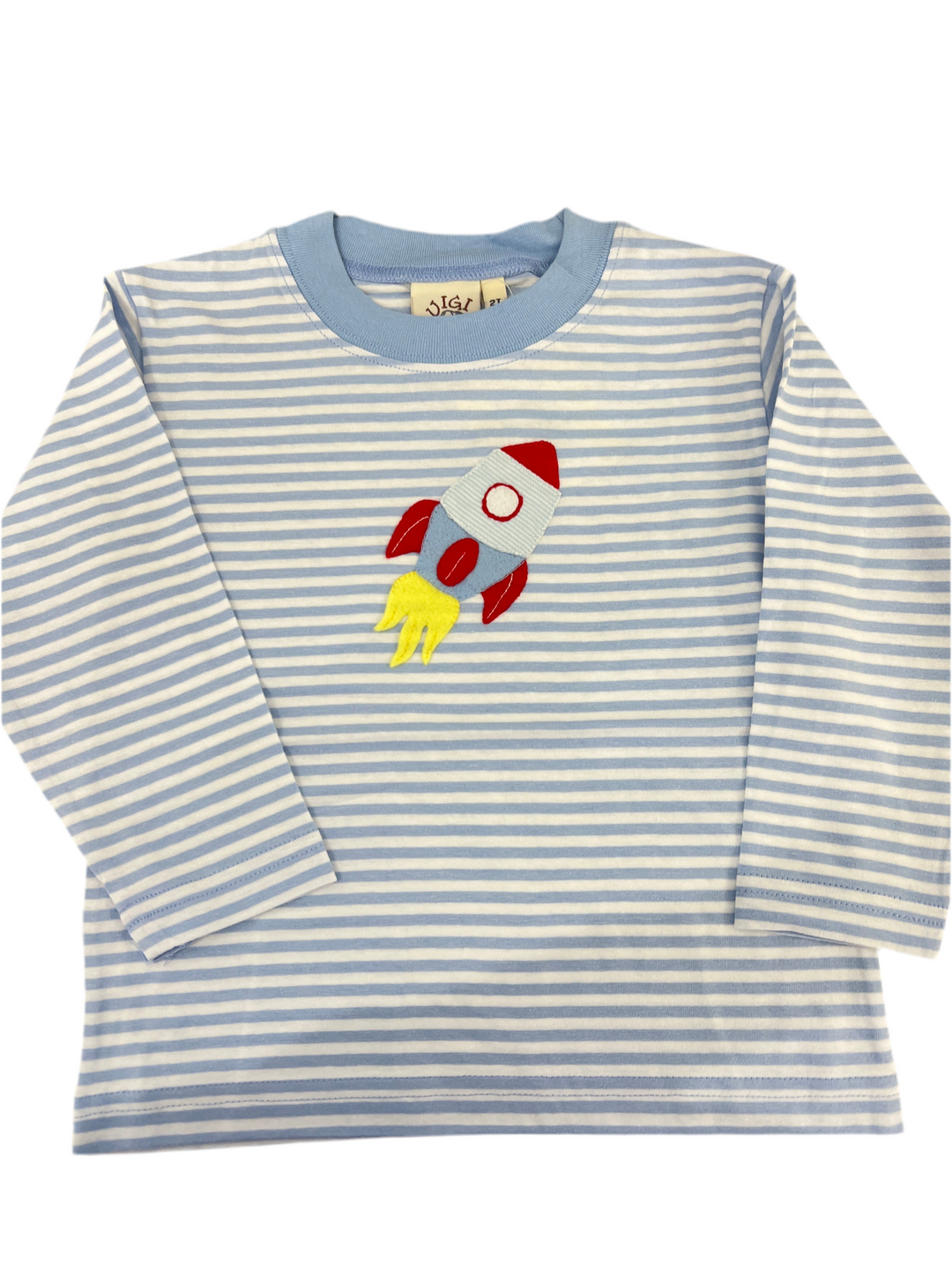 Luigi - Long Sleeve Rocket Ship Shirt - Blue and White
