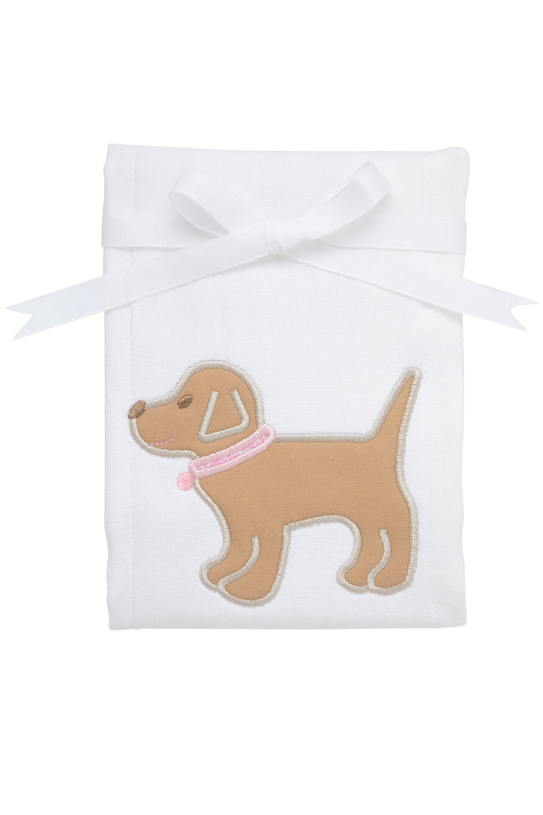 3 Marthas - Pink Puppy Appliqued Burp