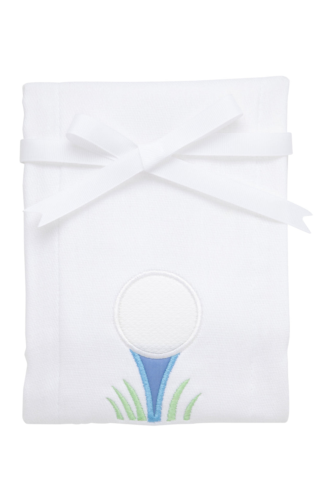 Golf Applique Burp By 3 Marthas- Blue