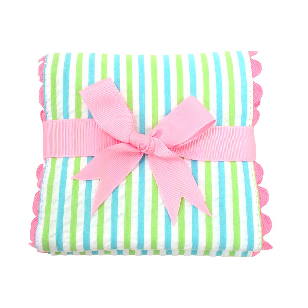 Tennis Fancy Fabric Burp - Pink