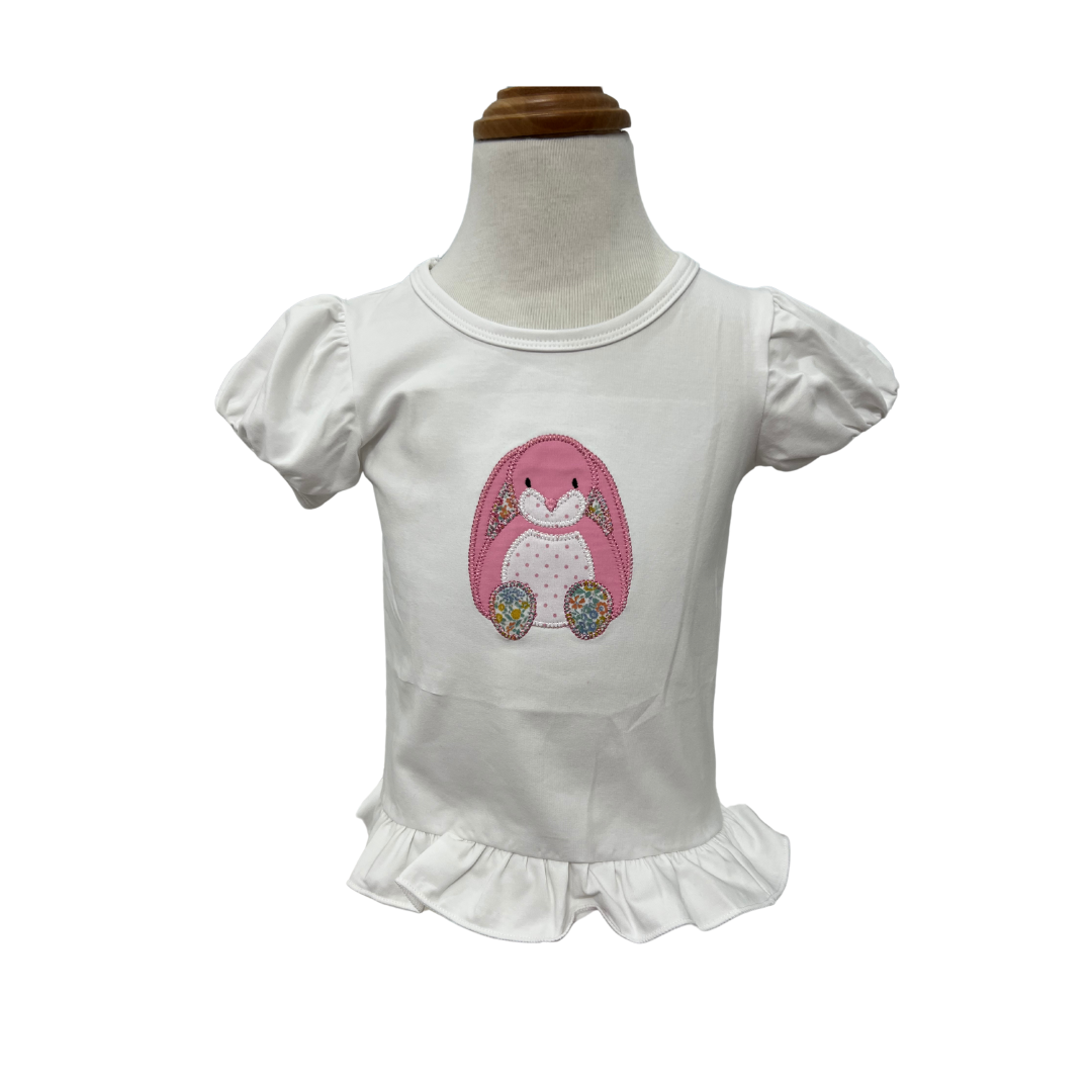 Girl Easter Bunny Applique T Shirt