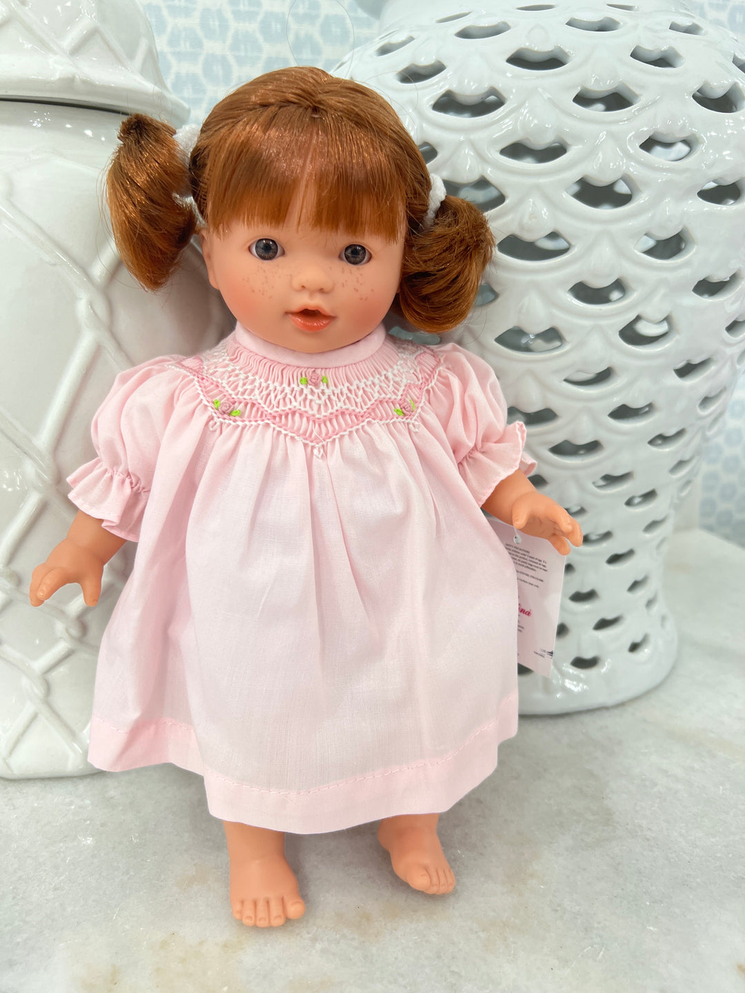 Rosalina Pink Dress 10" Holly Red Doll (Brown Eye Doll, Dress, and Embroidery)