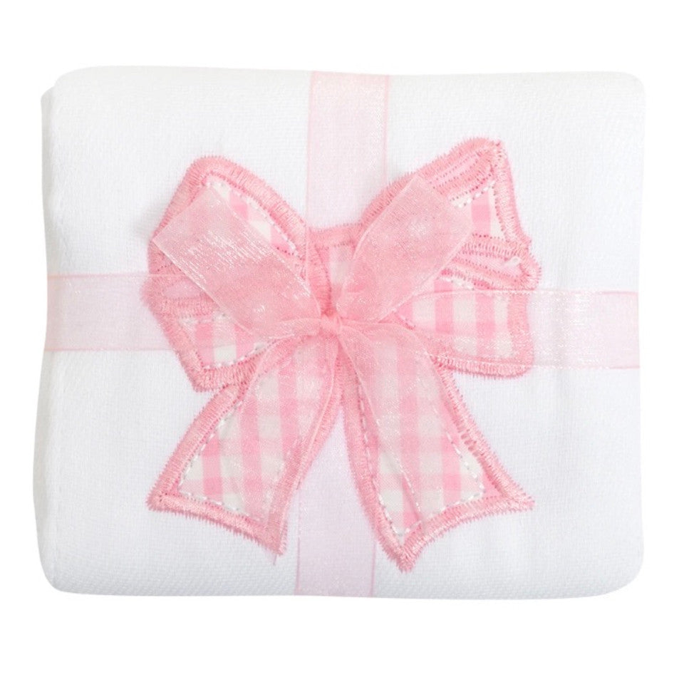 Pink Bow Appliqued Burp