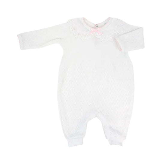 Paty Knit Romper with Collar - Pink #LSC