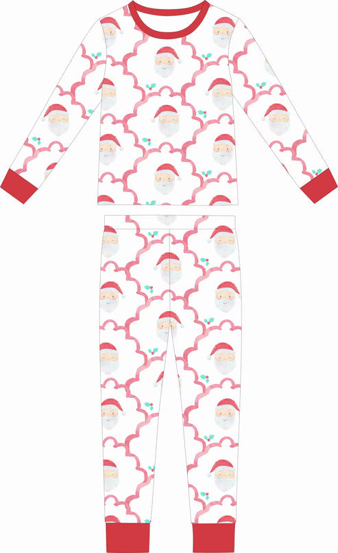 Scalloped Santa Long Sleeve & Long Pants