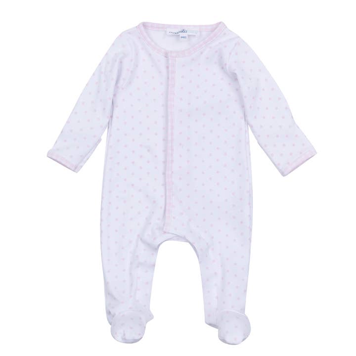 Magnolia Baby - Gingham Dots Footie - Pink