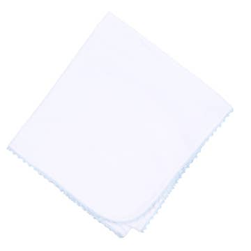 Magnolia Baby - Baby Joy Receiving Blanket with Blue Crochet Trim