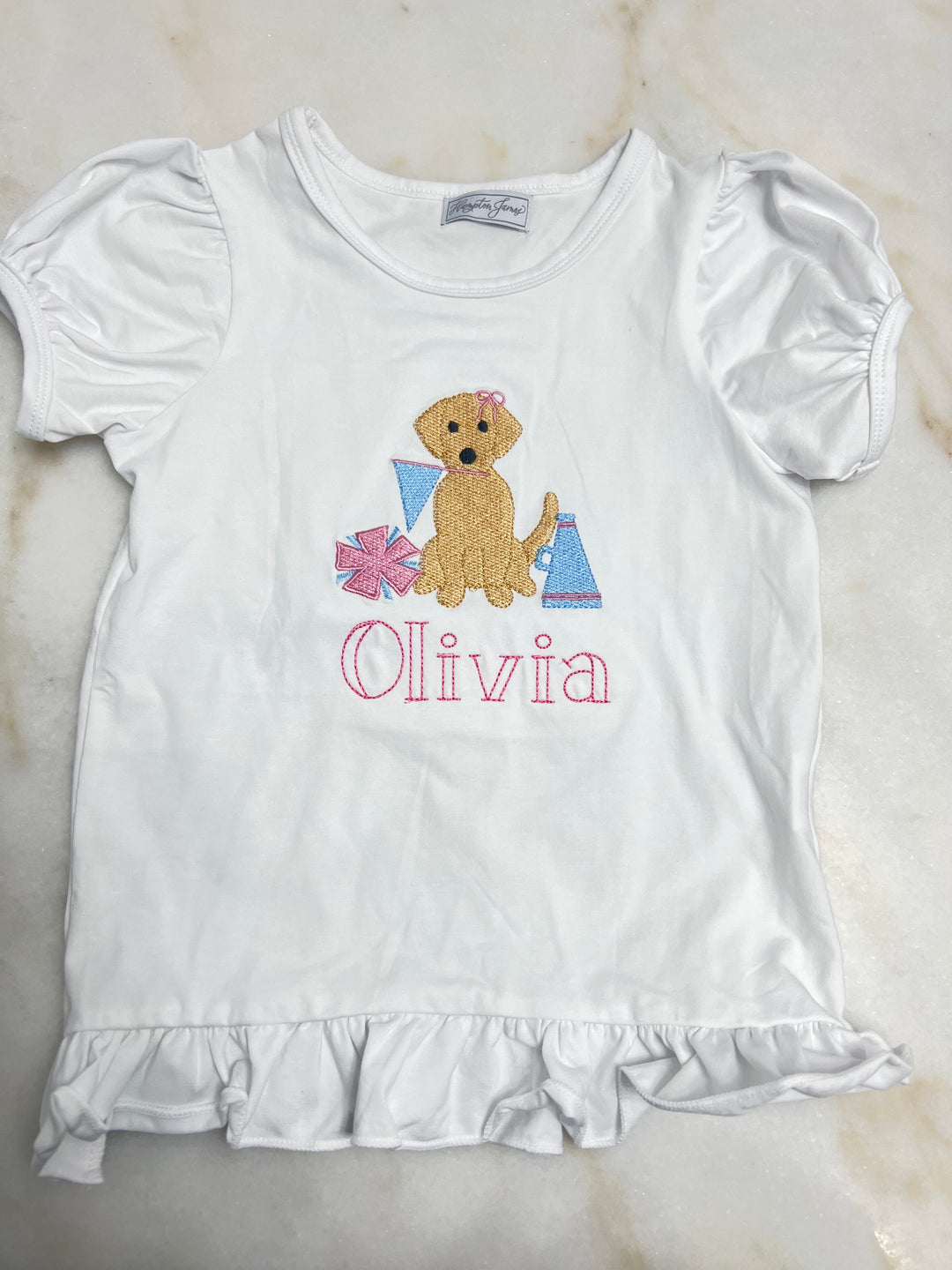 Cheerleader Dog Appliqué Shirt