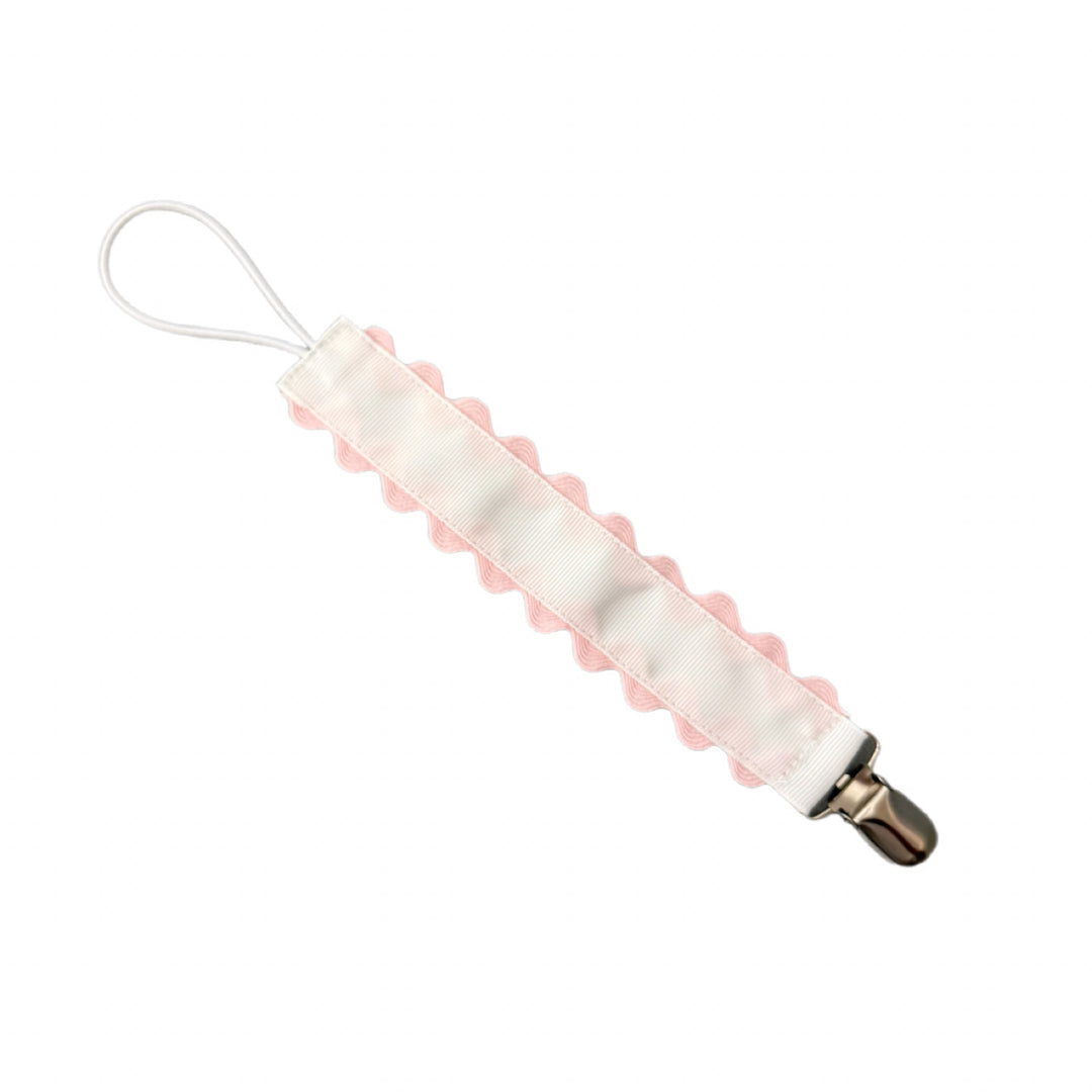 Paci Clip - Hampton James White with Pink