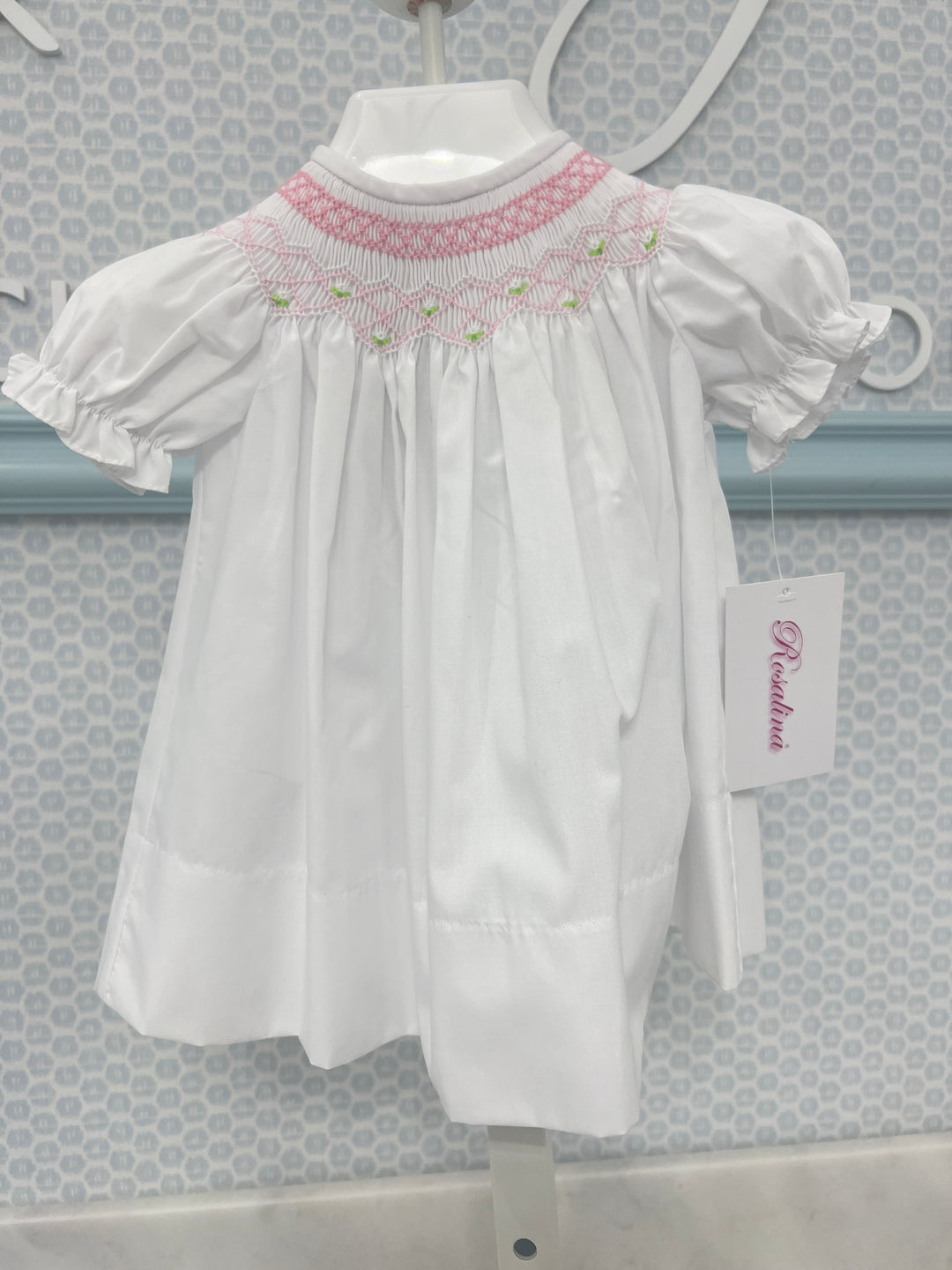 Rosalina Bishop Dress - White- 10107