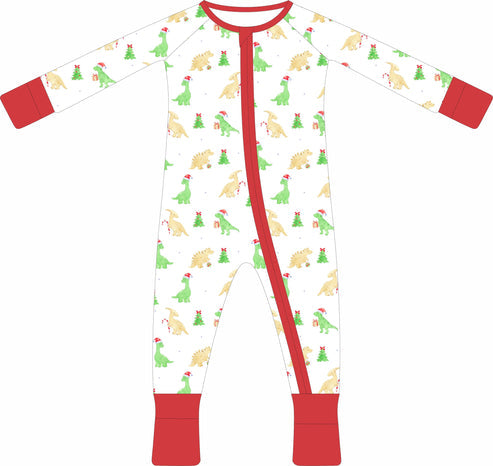 Christmas Dino Zip Pjs