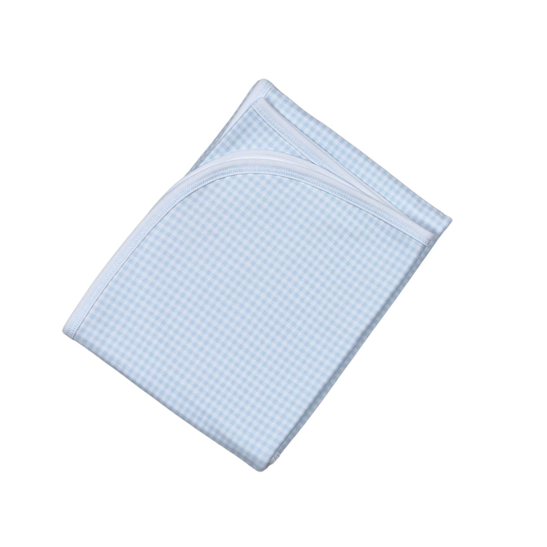 Blue Gingham Receiving Blanket