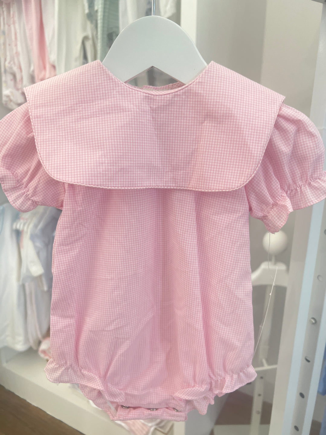 Pink Gingham Bib Bubble - 2490