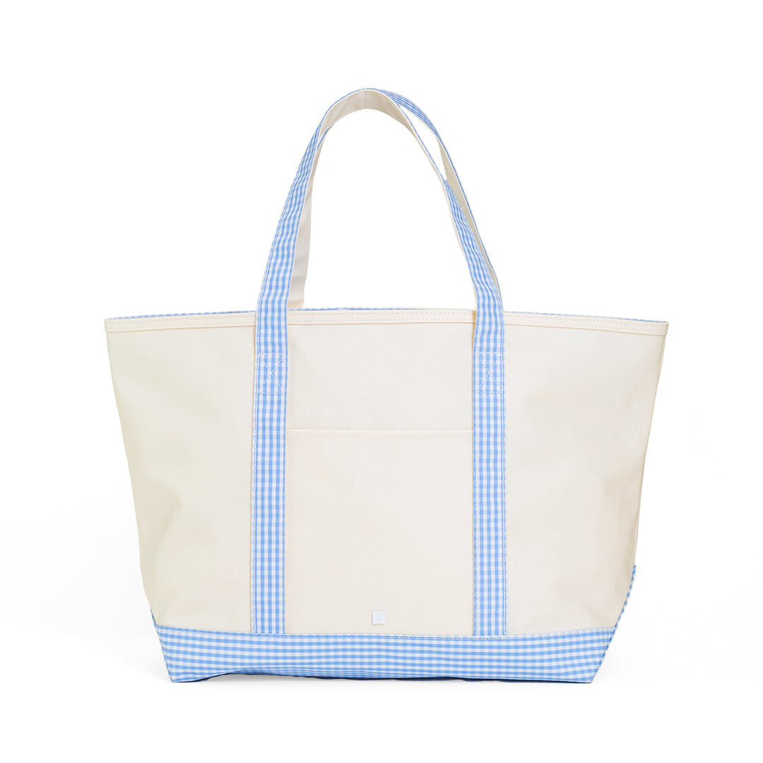 TRVL Maxi Tote Coated Canvas - Gingham Sky Trim