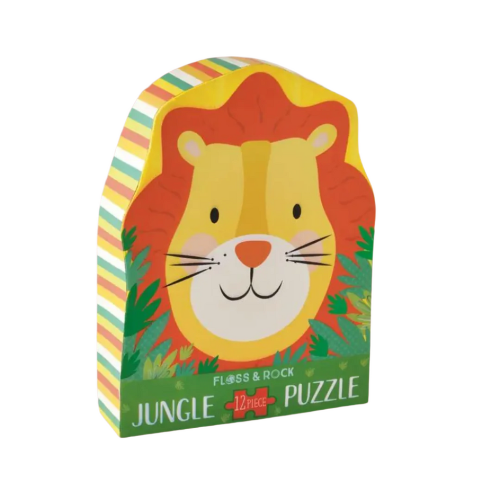 Floss & Rock - Lion 12pc Shaped Jigsaw with Shaped Box