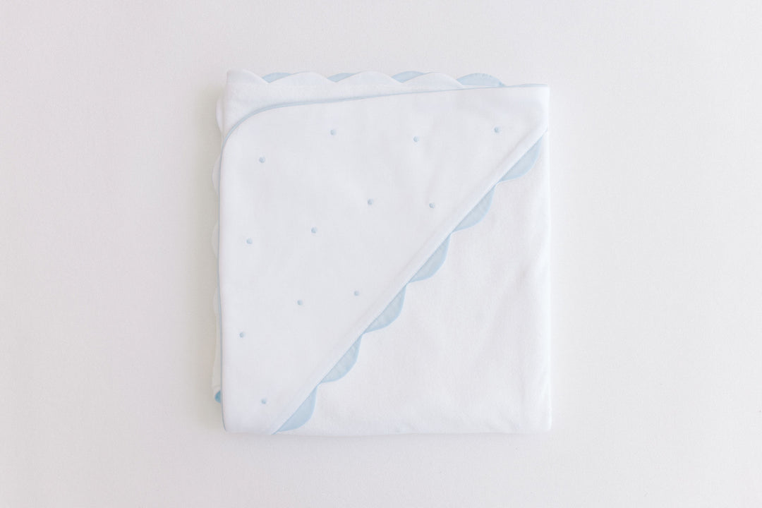 Terry Tots - Hooded Towel - Blue Embroidered Dots