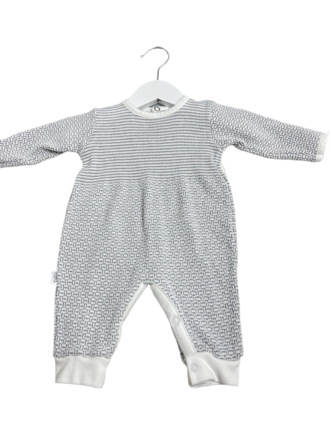 Paty Knit Romper w/Pima Binding (LS Grey) #266LSJ