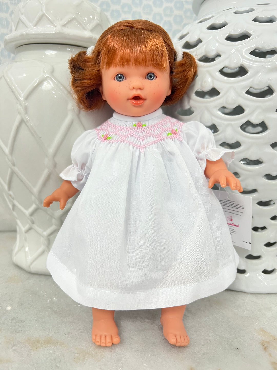 Rosalina White Dress 10" Hailey Red Doll (Blue Eye Doll, Dress, and Embroidery)