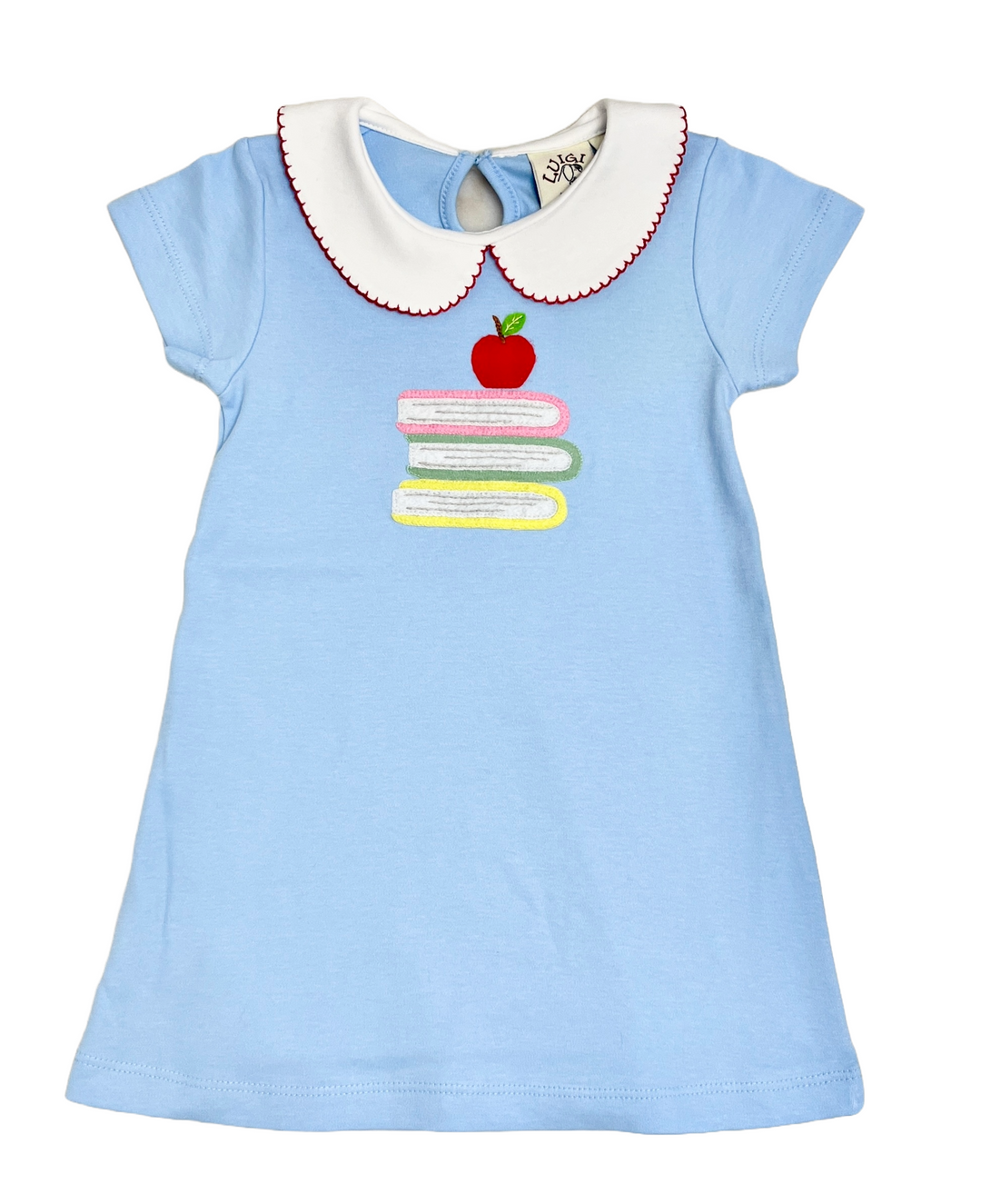 Luigi - Short Sleeve A-Line Stacked Books - Light Blue