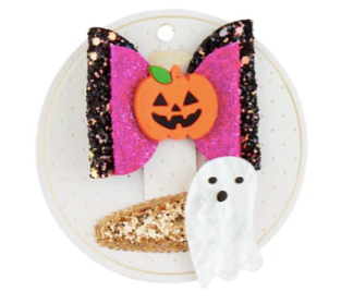 Pumpkin Bow & Ghost Hair Clips