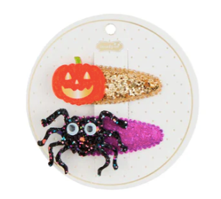 Pumpkin & Spider Hair Clips