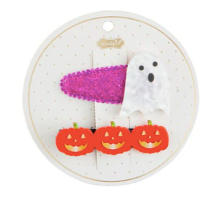 Ghost & Pumpkin Trio Hair Clips