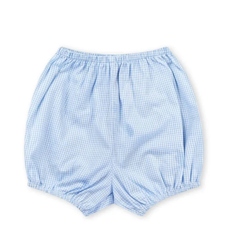 Elegant Diaper Cover - Baby Blue Minigingham