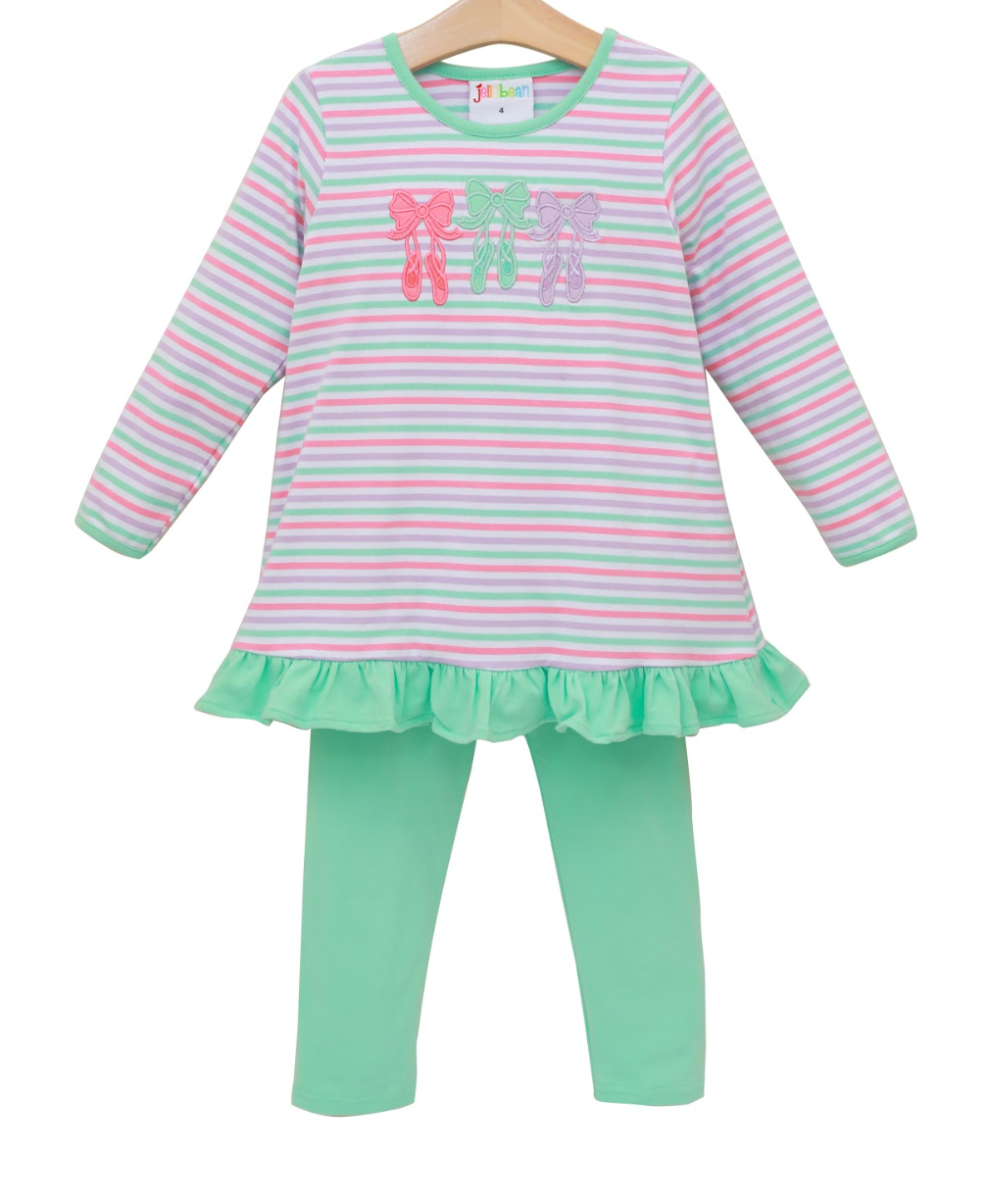 Bows & Ballet Ruffle Pant Set