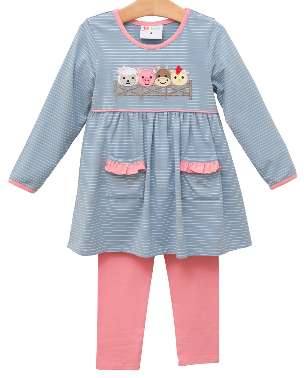 Farm Friends Ruffle Pocket Pant Set