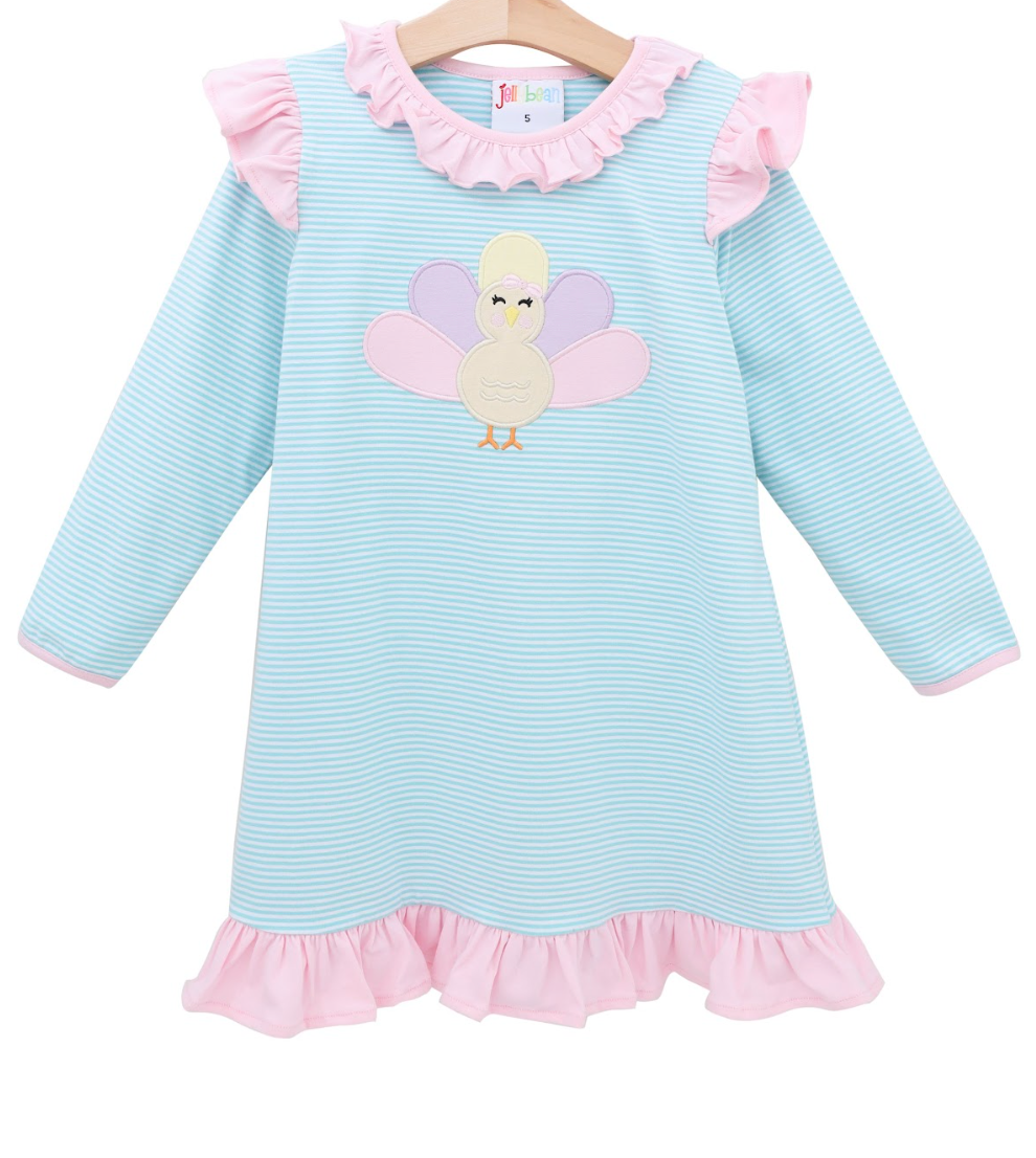 Pastel Turkey Flutter Dress