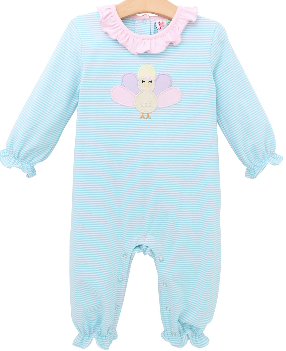 Pastel Turkey Ruffle Romper