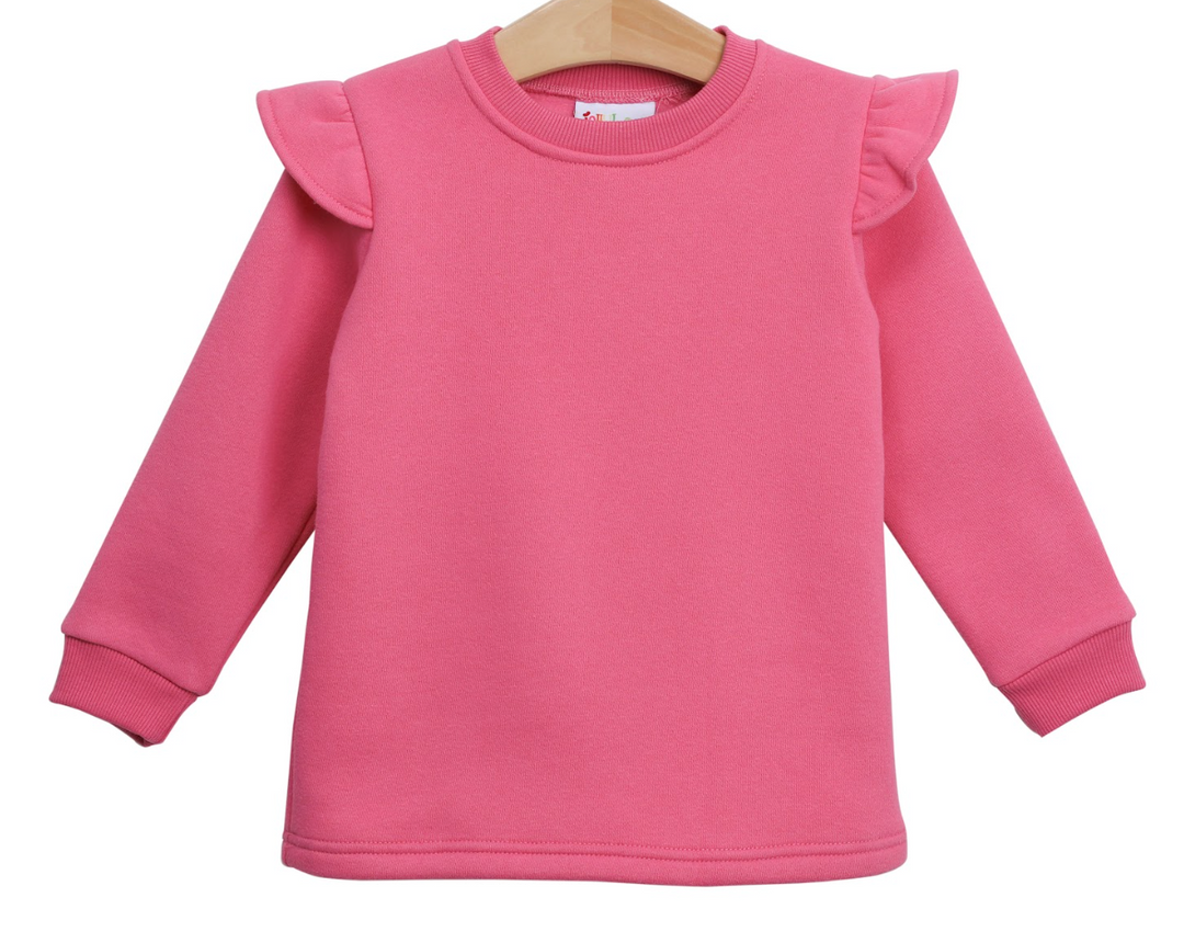 Ruffle Sweatshirt- Hot Pink