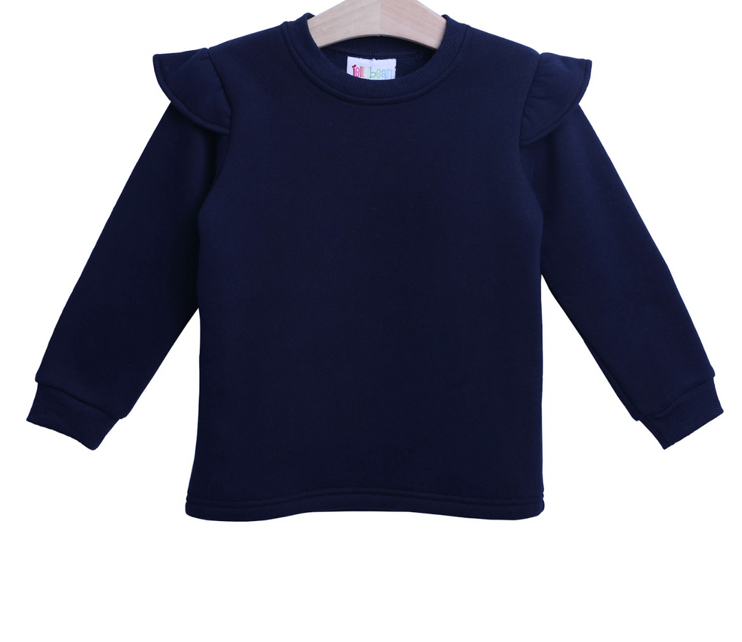Ruffle Sweatshirt- Navy