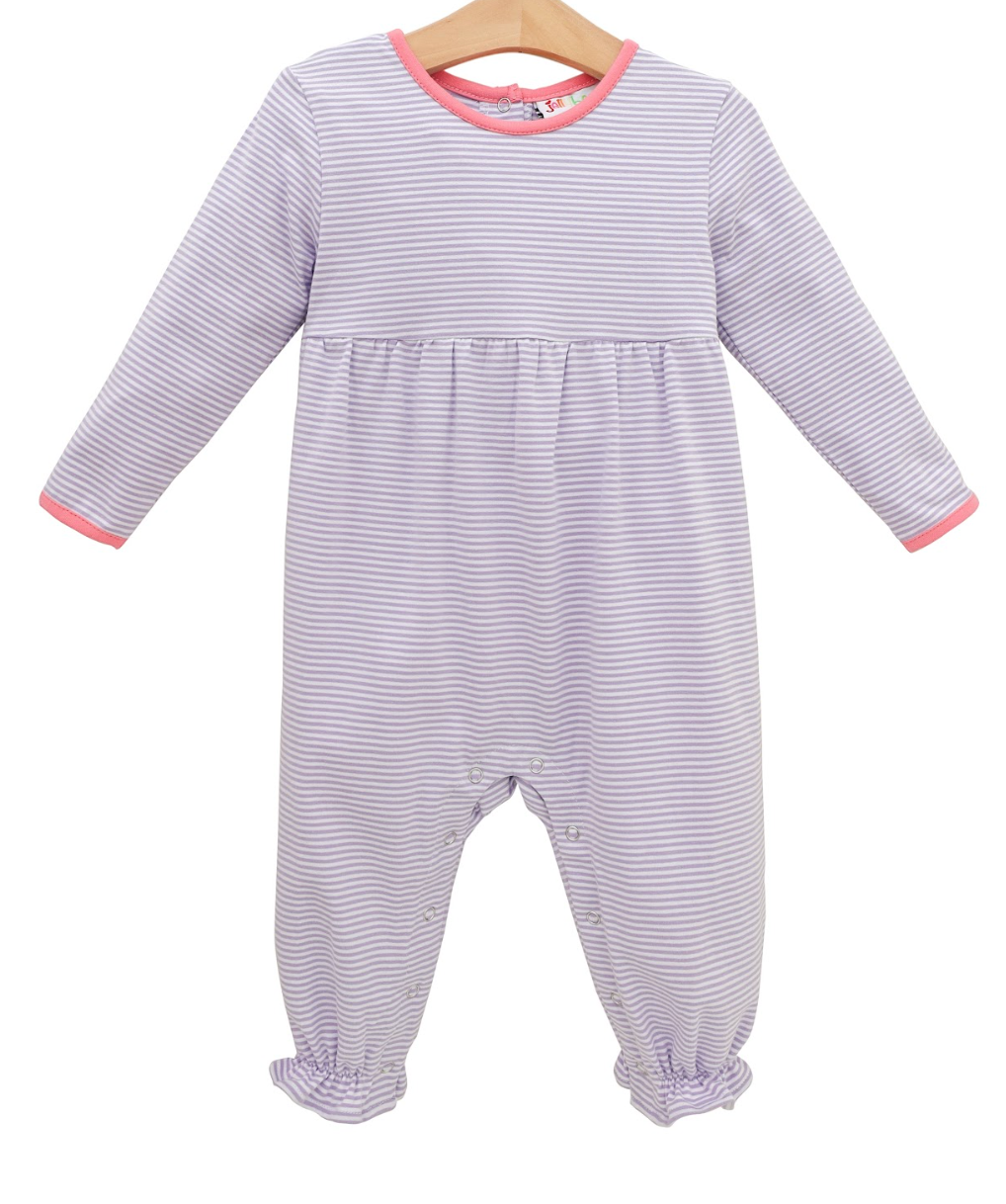 Sadie Romper - Purple Stripe/Pink