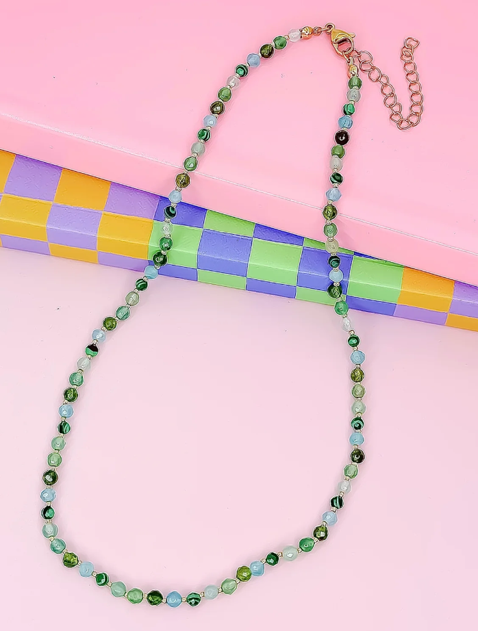 Candy Bead Dainty Gemstone Necklace