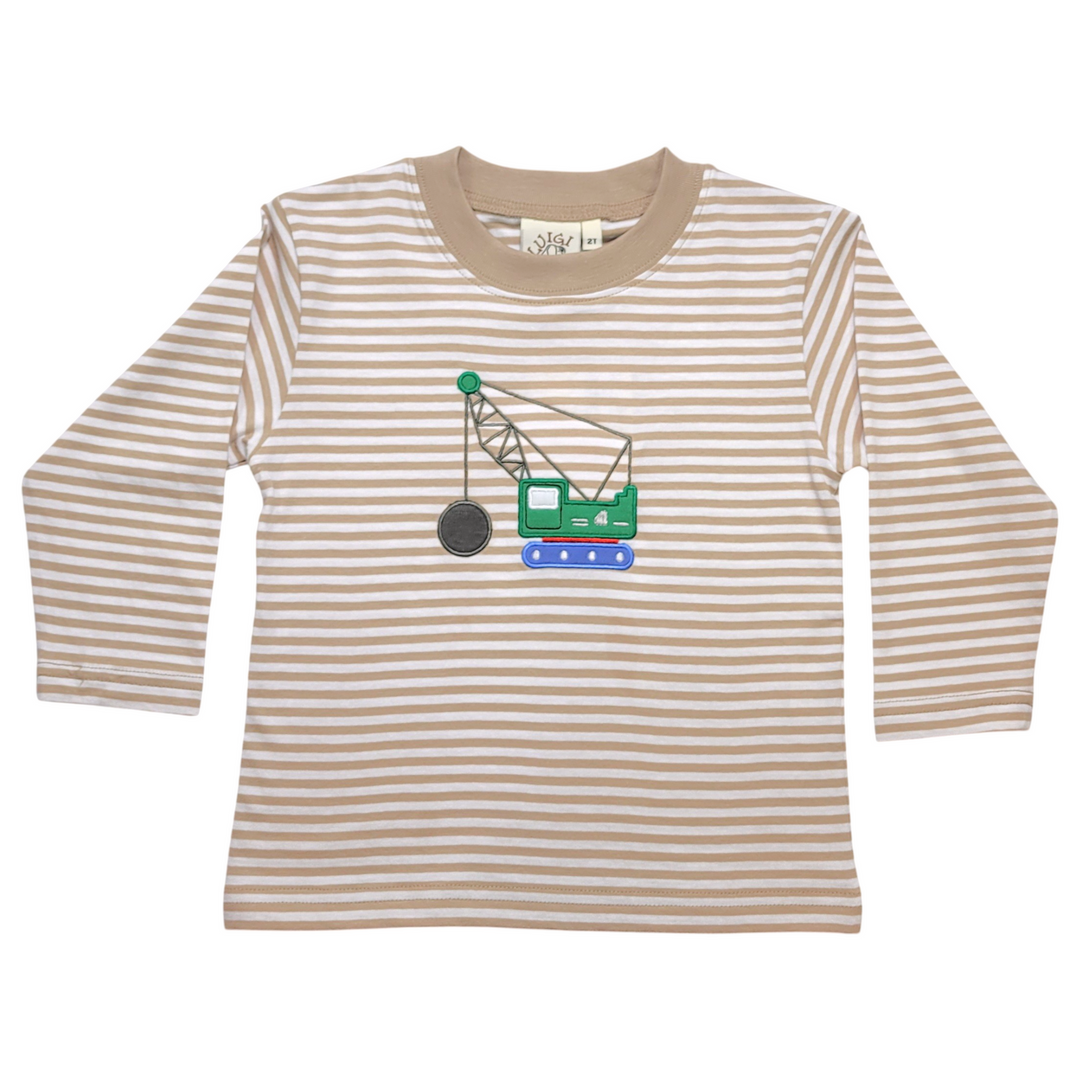 Luigi - Long Sleeve Crane With Ball Striped T-Shirt