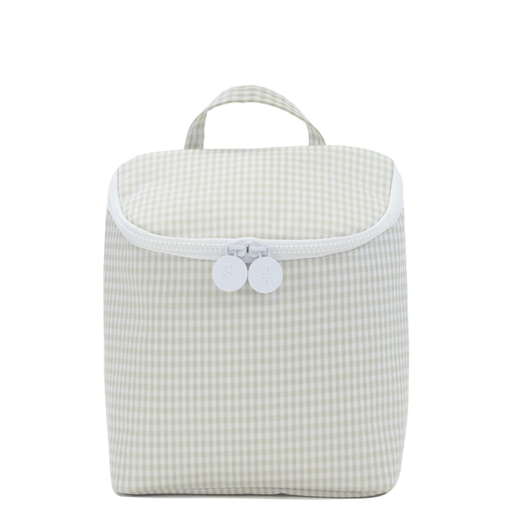 TRVL- Pearl Grey Gingham Take Away Insulated Bag