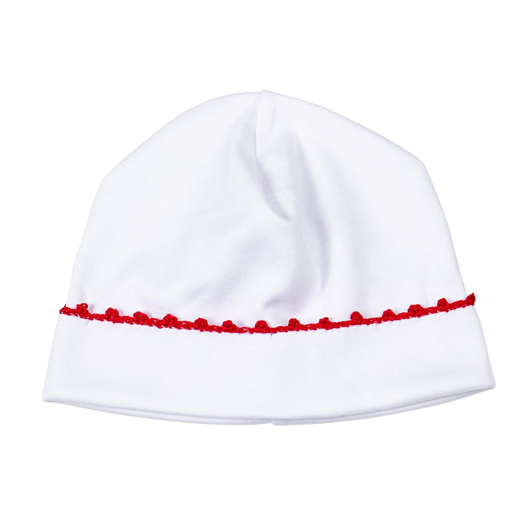 Magnolia Baby Baby Joy Hat with Red Crochet Trim