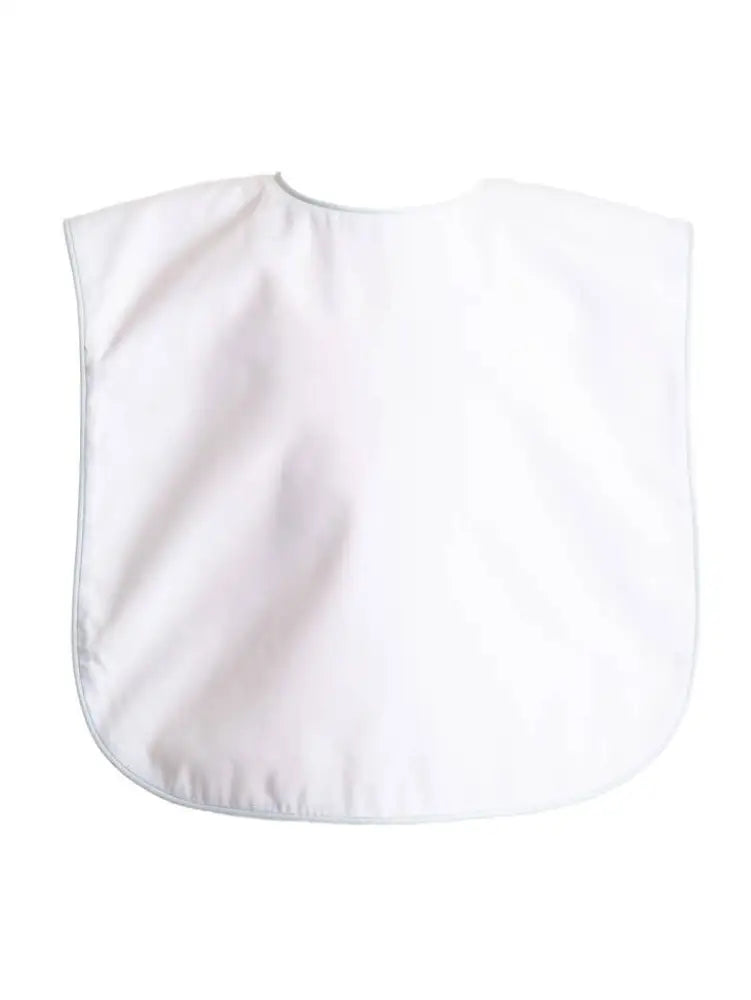 Brookshire Bib - White With Blue Piping New