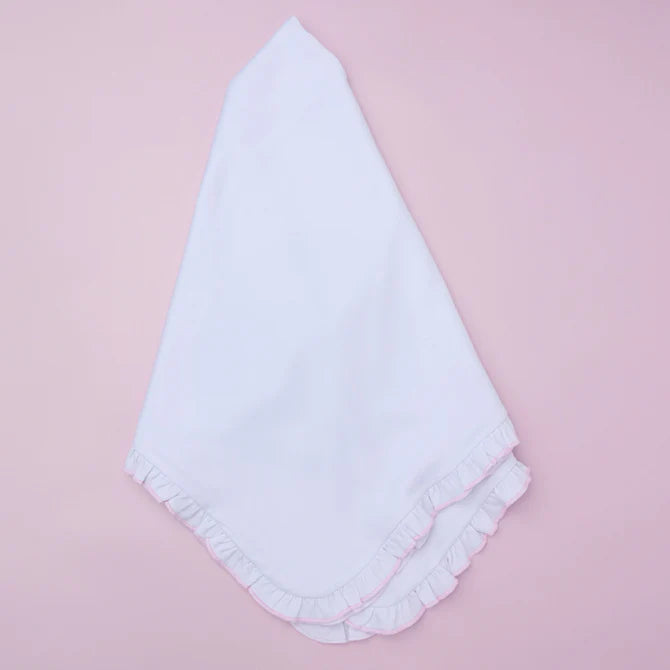 Essentials Receiving Blanket with Pink Ruffle
