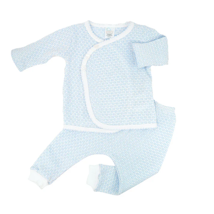 Paty Knit, Kimono Leggings Set Blue #299