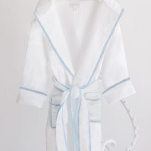 Terry Tots - Bathrobe - White Terry Hood and Blue Trim