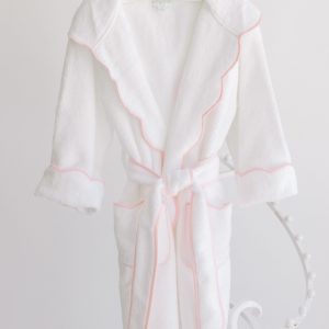 Terry Tots - Bathrobe - White Terry Hood and Pink Trim