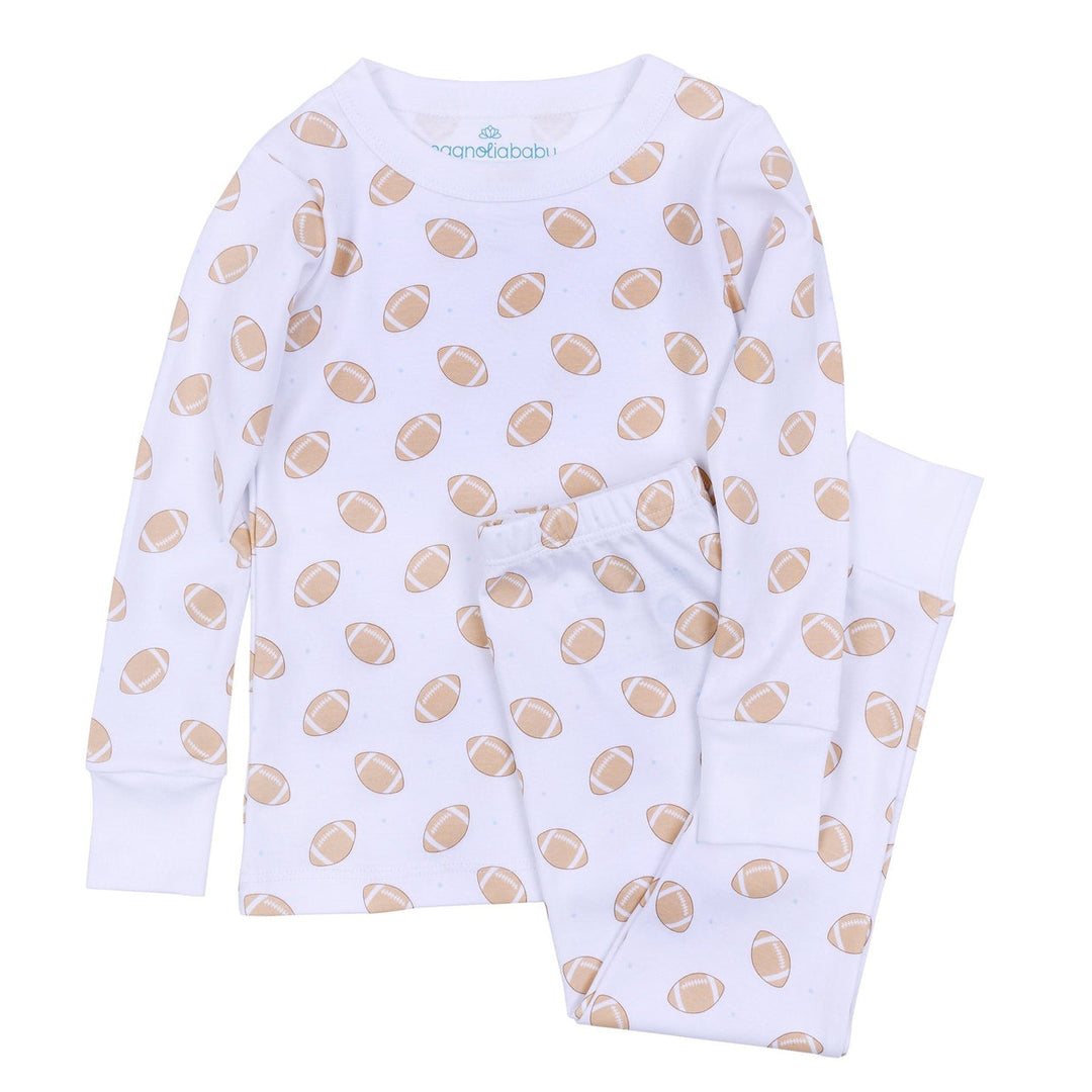 Magnolia Baby - Touchdown Cutie Long Pajamas - Light Blue