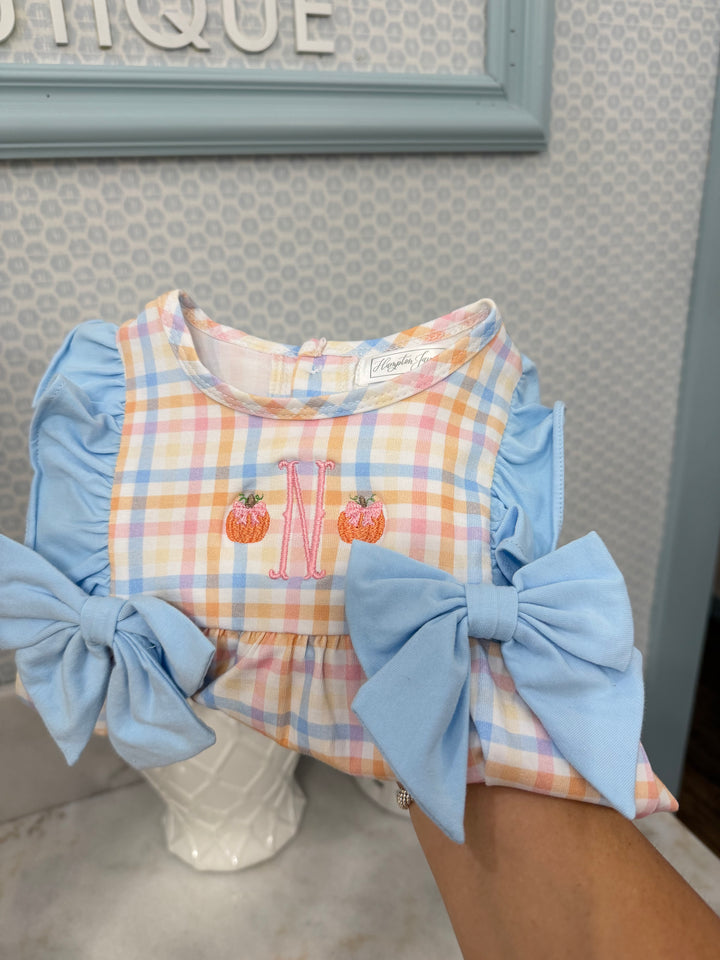 Pastel Plaid Pumpkin Diaper Set