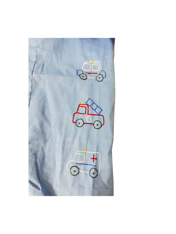 Remember Nguyen- Rowan Boy Romper: Rescue Cars