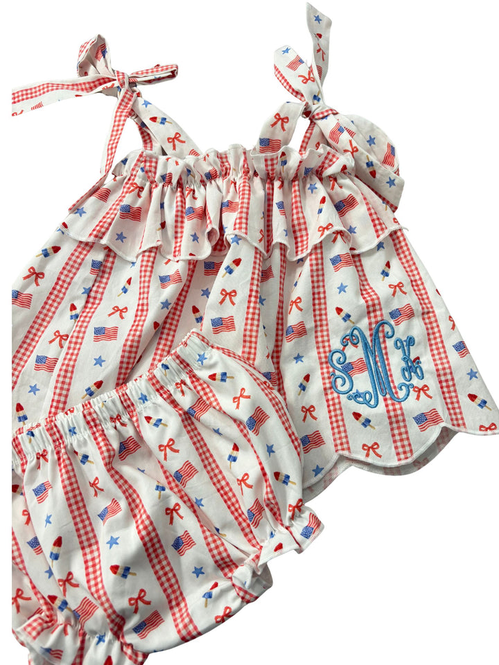 All American Tie Diaper Set - Hampton James Clothing