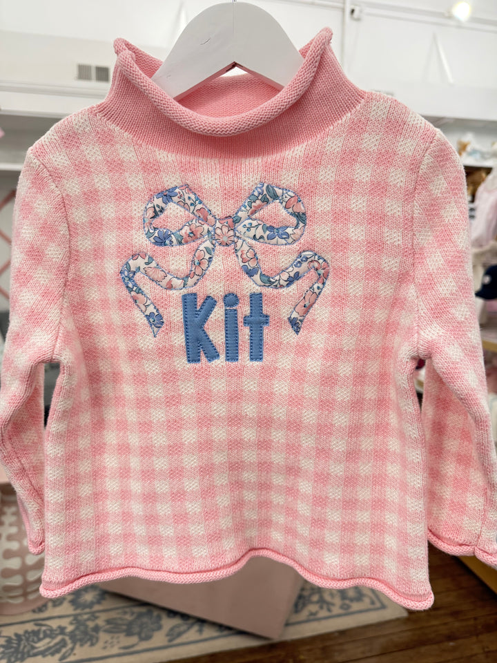 Hampton James Signature Rollneck Sweater - Pink Gingham (Fits TTS) *Pre-Order Ships in October*